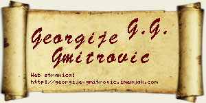 Georgije Gmitrović vizit kartica